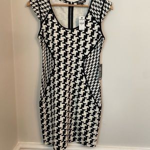 Black and cream mini dress from Express